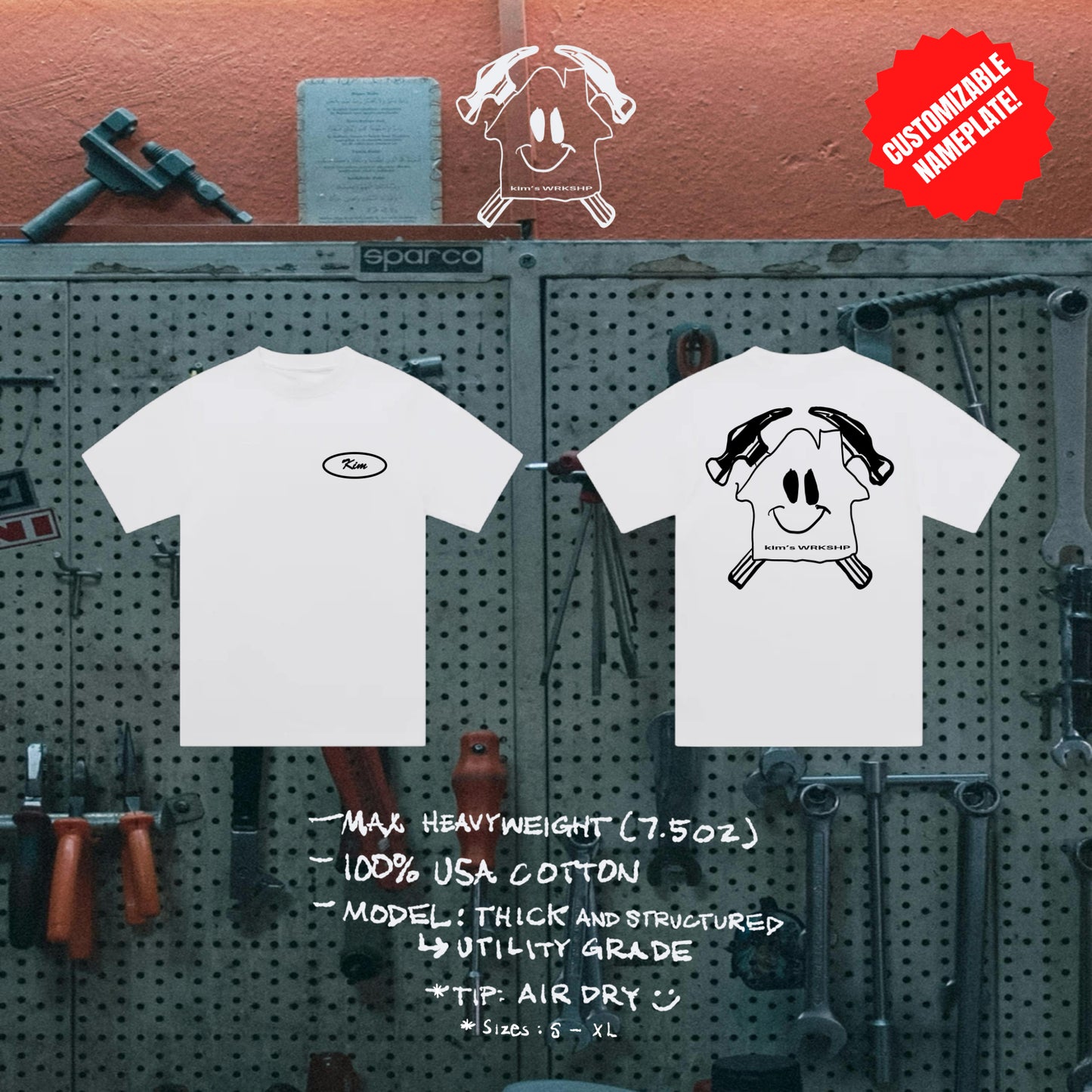 kim’s WRKSHP™ base utility grade tee