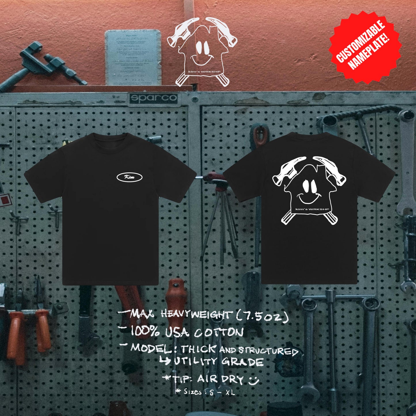 kim’s WRKSHP™ base utility grade tee